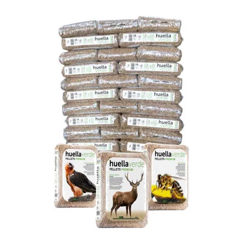 Palet de 77 sacos de pellet Huella Verde A1+